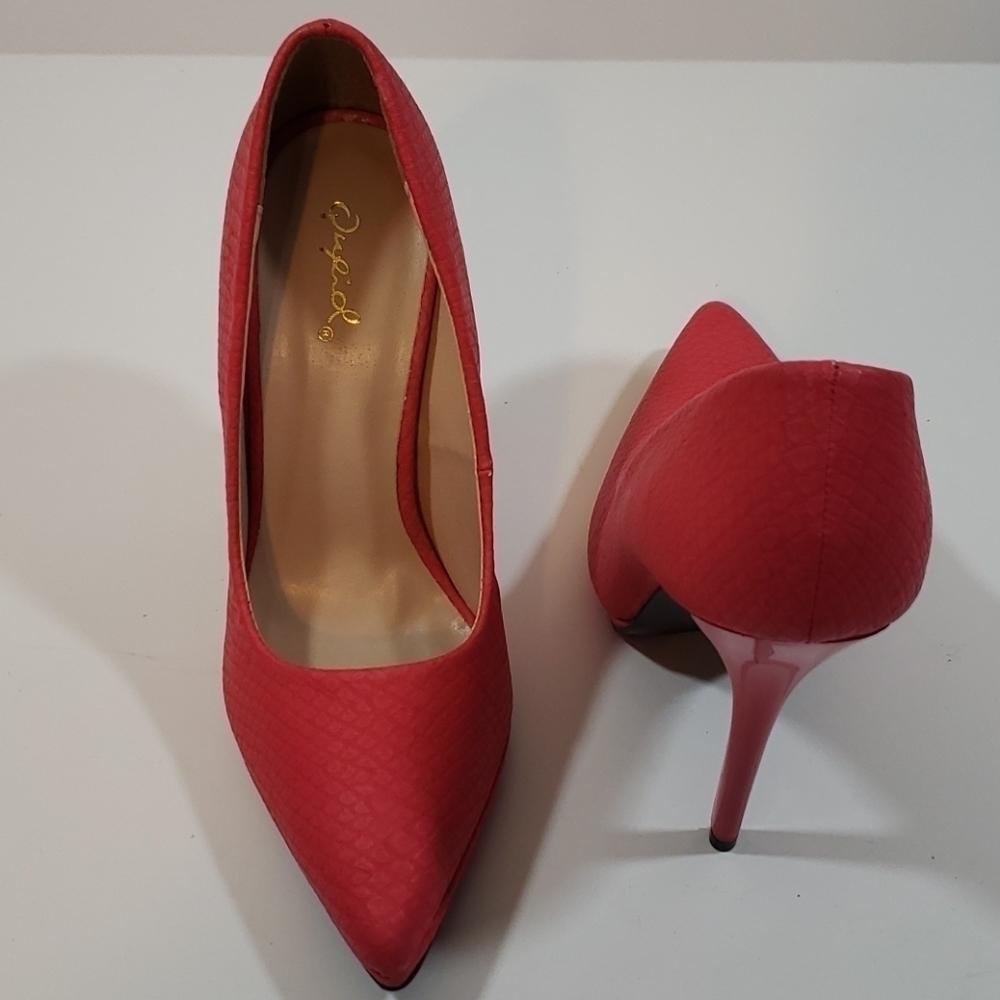 Qupud~Size 7~Pink High Heel Shoes NEW - Picture 5 of 8